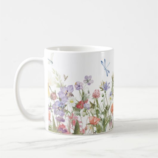 Mug Fleurs Illustrées à la Main (Gauche)