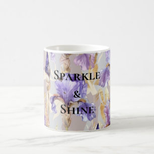Mug Fleurs Iris D'Or Violet