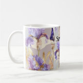 Mug Fleurs Iris D'Or Violet (Gauche)