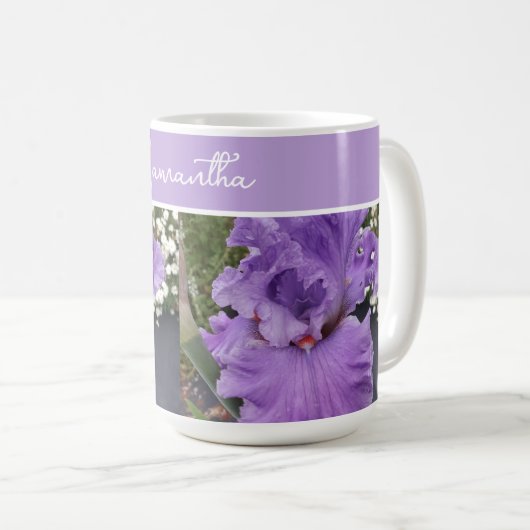 Mug Fleurs Iris Fleurs Violet Lavande Lilac Floral (Devant droit)