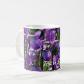 Mug Fleurs Iris Violet Personnalisées (Devant gauche)