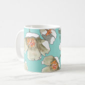 Mug Fleurs Jasmin : Aquarelle Turquoise clair (Devant gauche)
