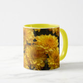 Mug Fleurs Jaune Clair de Mums Floral (Devant droit)