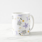 Mug Fleurs Jaune et Violet Clair (Devant droit)