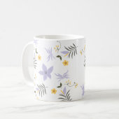 Mug Fleurs Jaune et Violet Clair (Devant gauche)