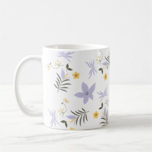 Mug Fleurs Jaune et Violet Clair