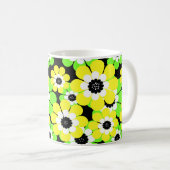 Mug Fleurs jaune-vert (Devant droit)