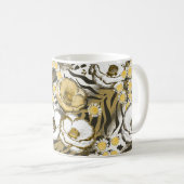 Mug Fleurs jaunes, blanches sur un arrière - plan de t (Devant droit)