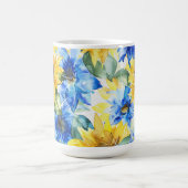 Mug Fleurs Jaunes Bleues Baby Shower (Centre)