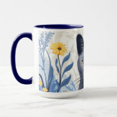 Mug Fleurs Jaunes Chat Bleu Russe (Gauche)