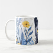 Mug Fleurs Jaunes Chat Bleu Russe (Gauche)
