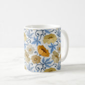 Mug Fleurs Jaunes : Conception Textile sans joint (Devant droit)