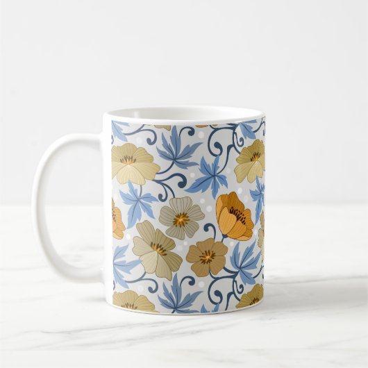 Mug Fleurs Jaunes : Conception Textile sans joint (Gauche)
