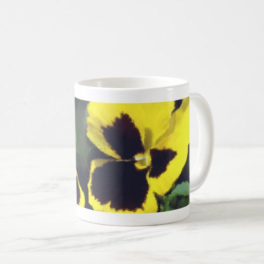 Mug Fleurs jaunes de pensée (Devant droit)
