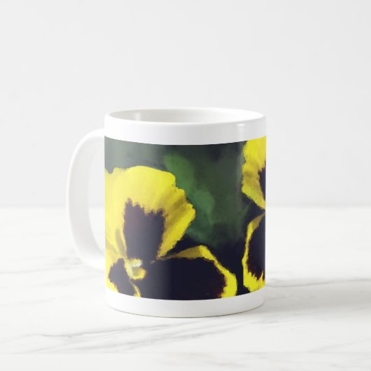 Mug Fleurs jaunes de pensée (Devant gauche)