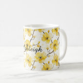 Mug Fleurs jaunes d'or (Devant droit)