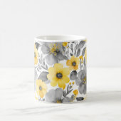 Mug Fleurs Jaunes Et Gris En Aquarelles (Centre)