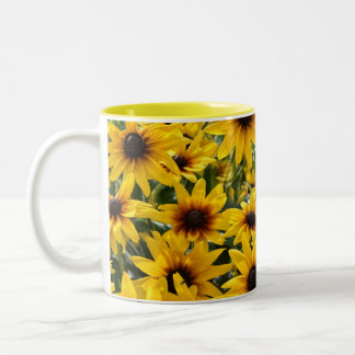 Mug Fleurs Jaunes Florales Deux Tons Champ