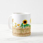 Mug Fleurs jaunes soleil et clôture de jardin Nature (Devant gauche)