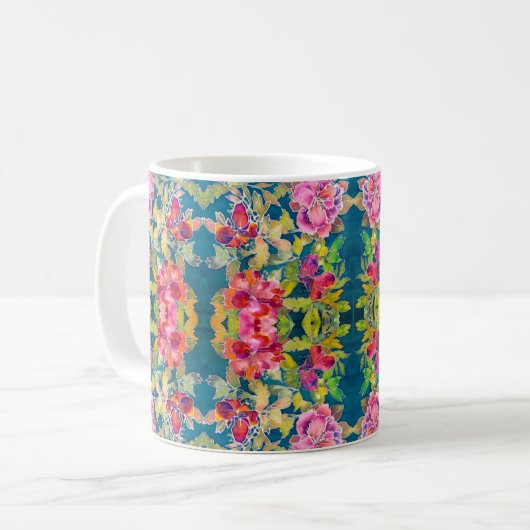 Mug - Fleurs kaléidoscopiques (Devant gauche)
