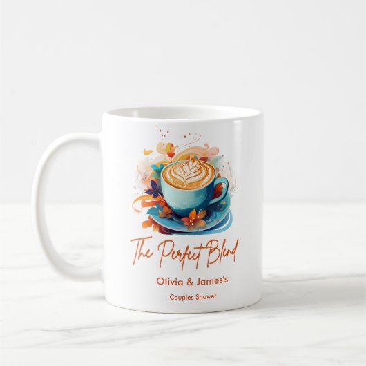 Mug Fleurs Le Mariage Parfait Mélange Cadeau de Mariag (Gauche)