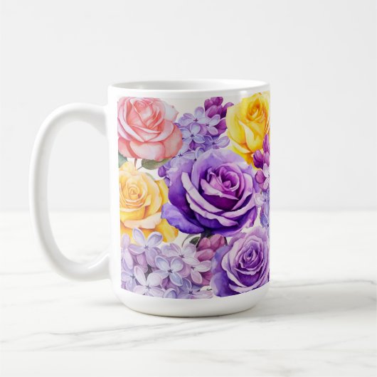 Mug Fleurs Lilac romantiques & Roses (Gauche)