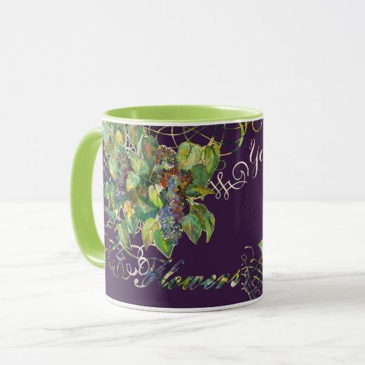 Mug fleurs lilas (Devant gauche)