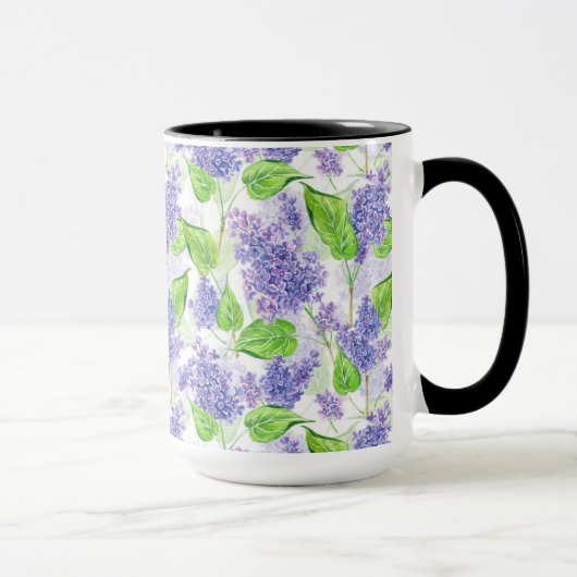Mug Fleurs lilas aquarelles (Droite)