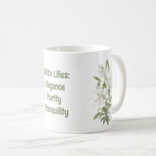 Mug Fleurs Lys Blanches (Devant droit)