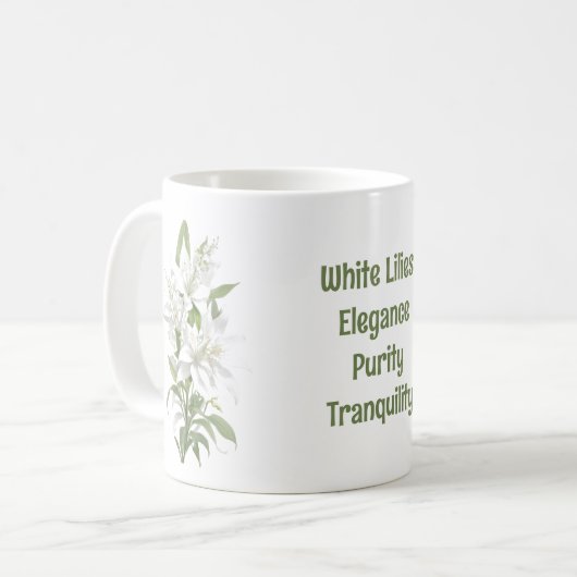 Mug Fleurs Lys Blanches (Devant gauche)