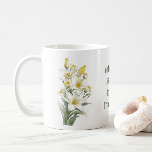 Mug Fleurs Lys Jaunes (Avec donut)