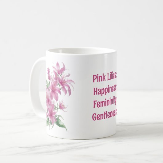 Mug Fleurs Lys Orientales Roses (Devant gauche)
