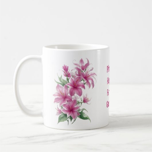 Mug Fleurs Lys Orientales Roses (Gauche)