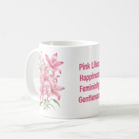 Mug Fleurs Lys Roses (Devant gauche)