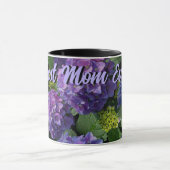 Mug Fleurs magenta bleu violet élégant Meilleure maman (Centre)