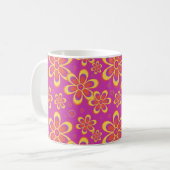 Mug Fleurs Magenta violet Motif sans joint (Devant gauche)