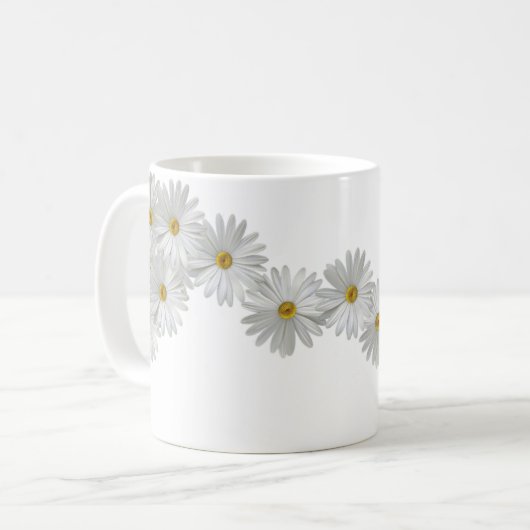 Mug Fleurs marguerites blanches (Devant gauche)