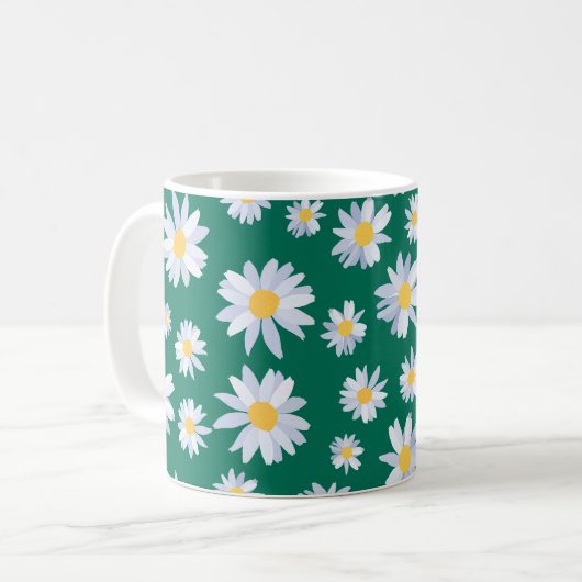 Mug Fleurs marguerites blanches de classe design botan (Devant gauche)