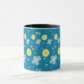 Mug Fleurs marguerites Crème Bleue Jaune Violet Kingfi (Centre)