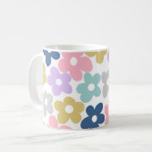 Mug Fleurs marguerites super Retro Boho Floral (Devant gauche)