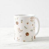Mug Fleurs Marron Crème (Devant droit)