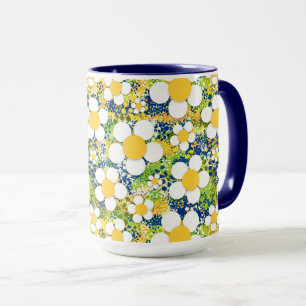 Mug Fleurs Méditerranéennes Bleu Jaune et Blanc