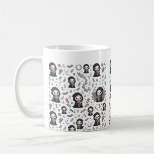 Mug Fleurs Mignonnes du Faucheur Art d'Halloween