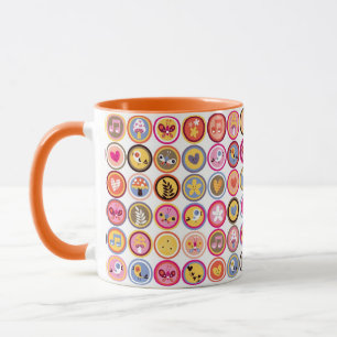 Mug fleurs mignonnes, oiseaux, motif de coeurs