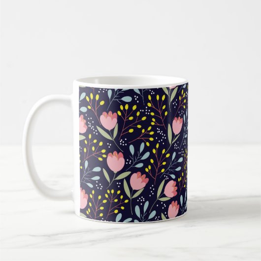 Mug Fleurs mignonnes sans couture motif (Gauche)