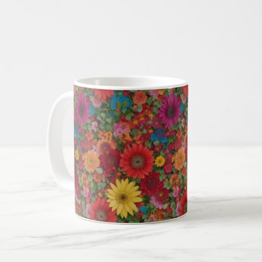 Mug Fleurs mixtes colorées (Devant gauche)