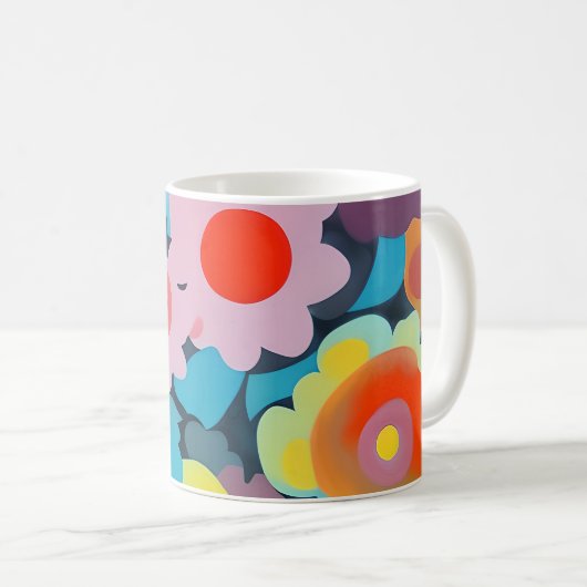Mug Fleurs mod rétro (Devant droit)