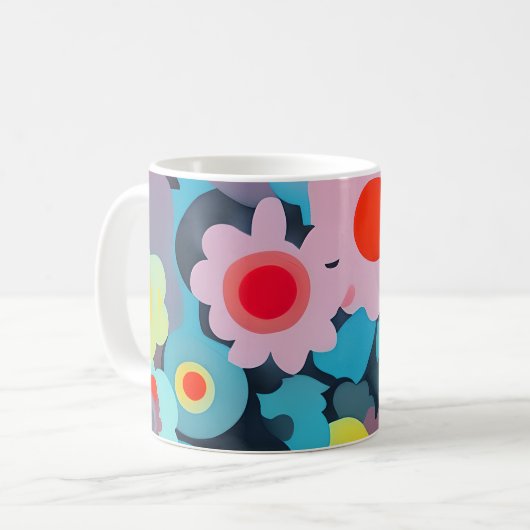Mug Fleurs mod rétro (Devant gauche)