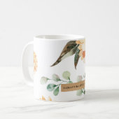 Mug Fleurs modernes Jaune & Kraft Cadeau personnalisé (Devant gauche)