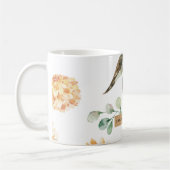 Mug Fleurs modernes Jaune & Kraft Cadeau personnalisé (Gauche)